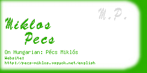 miklos pecs business card