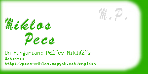 miklos pecs business card